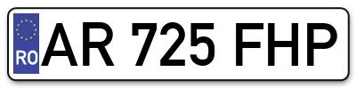 Placuta inmatriculare numar auto  AR-725-FHP, AR 725 FHP, AR725FHP
