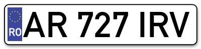 Placuta inmatriculare numar auto  AR-727-IRV, AR 727 IRV, AR727IRV