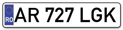 Placuta inmatriculare numar auto  AR-727-LGK, AR 727 LGK, AR727LGK