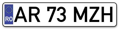 Placuta inmatriculare numar auto  AR-73-MZH, AR 73 MZH, AR73MZH