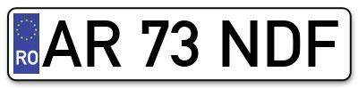 Placuta inmatriculare numar auto  AR-73-NDF, AR 73 NDF, AR73NDF