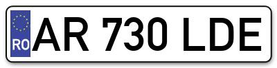 Placuta inmatriculare numar auto  AR-730-LDE, AR 730 LDE, AR730LDE