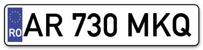 Placuta inmatriculare numar auto  AR-730-MKQ, AR 730 MKQ, AR730MKQ