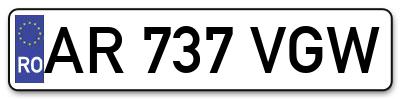 Placuta inmatriculare numar auto  AR-737-VGW, AR 737 VGW, AR737VGW