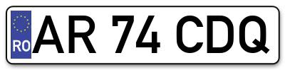 Placuta inmatriculare numar auto  AR-74-CDQ, AR 74 CDQ, AR74CDQ