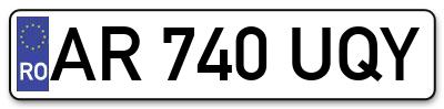 Placuta inmatriculare numar auto  AR-740-UQY, AR 740 UQY, AR740UQY