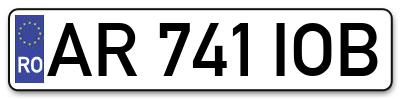 Placuta inmatriculare numar auto  AR-741-IOB, AR 741 IOB, AR741IOB