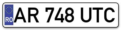 Placuta inmatriculare numar auto  AR-748-UTC, AR 748 UTC, AR748UTC