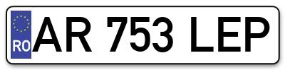 Placuta inmatriculare numar auto  AR-753-LEP, AR 753 LEP, AR753LEP