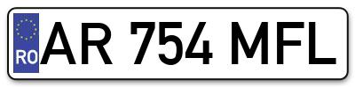 Placuta inmatriculare numar auto  AR-754-MFL, AR 754 MFL, AR754MFL