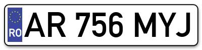 Placuta inmatriculare numar auto  AR-756-MYJ, AR 756 MYJ, AR756MYJ