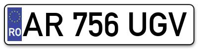 Placuta inmatriculare numar auto  AR-756-UGV, AR 756 UGV, AR756UGV