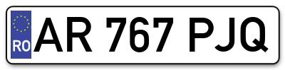 Placuta inmatriculare numar auto  AR-767-PJQ, AR 767 PJQ, AR767PJQ
