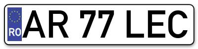 Placuta inmatriculare numar auto  AR-77-LEC, AR 77 LEC, AR77LEC