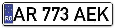 Placuta inmatriculare numar auto  AR-773-AEK, AR 773 AEK, AR773AEK