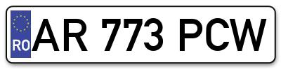 Placuta inmatriculare numar auto  AR-773-PCW, AR 773 PCW, AR773PCW