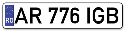 Placuta inmatriculare numar auto  AR-776-IGB, AR 776 IGB, AR776IGB