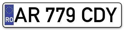 Placuta inmatriculare numar auto  AR-779-CDY, AR 779 CDY, AR779CDY