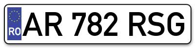 Placuta inmatriculare numar auto  AR-782-RSG, AR 782 RSG, AR782RSG