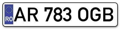 Placuta inmatriculare numar auto  AR-783-OGB, AR 783 OGB, AR783OGB