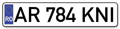 Placuta inmatriculare numar auto  AR-784-KNI, AR 784 KNI, AR784KNI