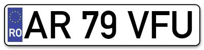 Placuta inmatriculare numar auto  AR-79-VFU, AR 79 VFU, AR79VFU