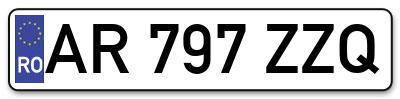 Placuta inmatriculare numar auto  AR-797-ZZQ, AR 797 ZZQ, AR797ZZQ