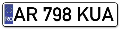 Placuta inmatriculare numar auto  AR-798-KUA, AR 798 KUA, AR798KUA