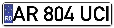 Placuta inmatriculare numar auto  AR-804-UCI, AR 804 UCI, AR804UCI