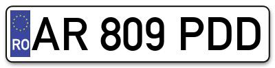 Placuta inmatriculare numar auto  AR-809-PDD, AR 809 PDD, AR809PDD