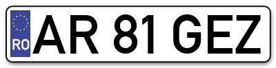 Placuta inmatriculare numar auto  AR-81-GEZ, AR 81 GEZ, AR81GEZ
