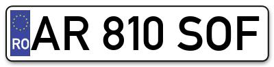 Placuta inmatriculare numar auto  AR-810-SOF, AR 810 SOF, AR810SOF