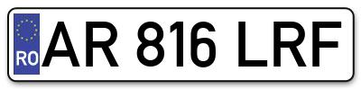 Placuta inmatriculare numar auto  AR-816-LRF, AR 816 LRF, AR816LRF