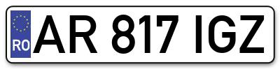 Placuta inmatriculare numar auto  AR-817-IGZ, AR 817 IGZ, AR817IGZ