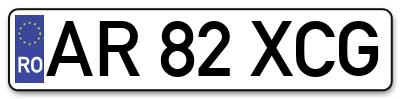 Placuta inmatriculare numar auto  AR-82-XCG, AR 82 XCG, AR82XCG