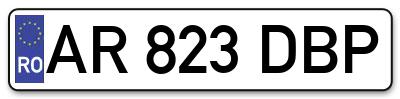 Placuta inmatriculare numar auto  AR-823-DBP, AR 823 DBP, AR823DBP