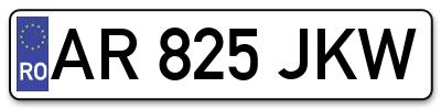 Placuta inmatriculare numar auto  AR-825-JKW, AR 825 JKW, AR825JKW