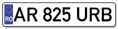 Placuta inmatriculare numar auto  AR-825-URB, AR 825 URB, AR825URB