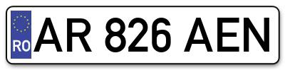 Placuta inmatriculare numar auto  AR-826-AEN, AR 826 AEN, AR826AEN