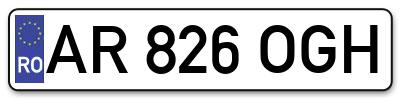 Placuta inmatriculare numar auto  AR-826-OGH, AR 826 OGH, AR826OGH