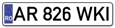 Placuta inmatriculare numar auto  AR-826-WKI, AR 826 WKI, AR826WKI