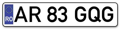 Placuta inmatriculare numar auto  AR-83-GQG, AR 83 GQG, AR83GQG
