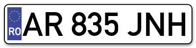 Placuta inmatriculare numar auto  AR-835-JNH, AR 835 JNH, AR835JNH