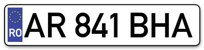 Placuta inmatriculare numar auto  AR-841-BHA, AR 841 BHA, AR841BHA
