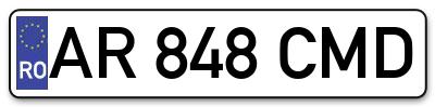 Placuta inmatriculare numar auto  AR-848-CMD, AR 848 CMD, AR848CMD