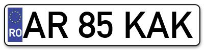 Placuta inmatriculare numar auto  AR-85-KAK, AR 85 KAK, AR85KAK