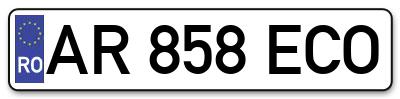 Placuta inmatriculare numar auto  AR-858-ECO, AR 858 ECO, AR858ECO
