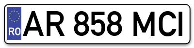 Placuta inmatriculare numar auto  AR-858-MCI, AR 858 MCI, AR858MCI