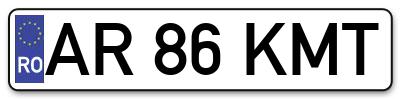 Placuta inmatriculare numar auto  AR-86-KMT, AR 86 KMT, AR86KMT