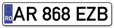 Placuta inmatriculare numar auto  AR-868-EZB, AR 868 EZB, AR868EZB